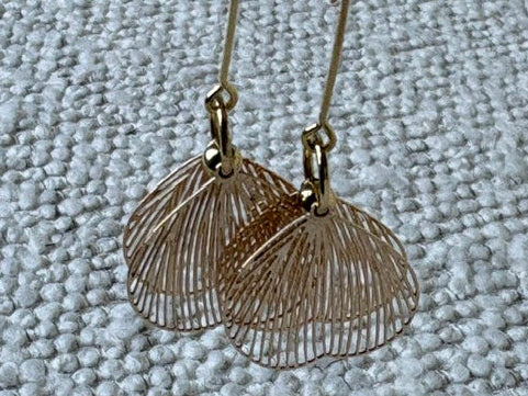 Golden petal drop earring